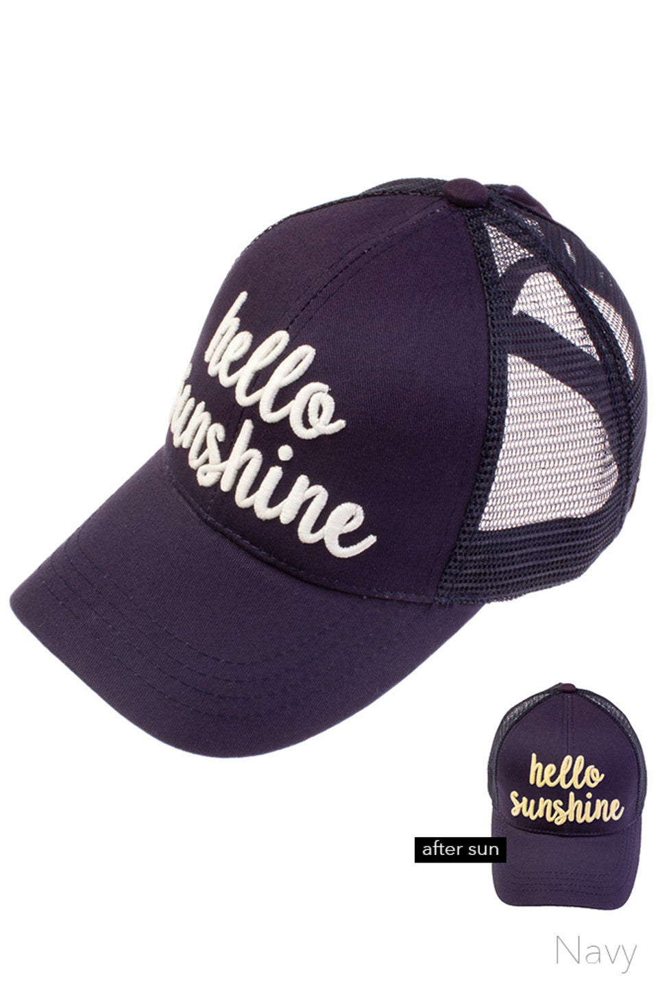 Nvy C.C PONY CAP is designed with stylish comfort in mind. Made with soft and durable materials, it features a ponytail opening for easy wear and a trendy look. Perfect for any outdoor activity, stay protected from the sun while looking fashionable.