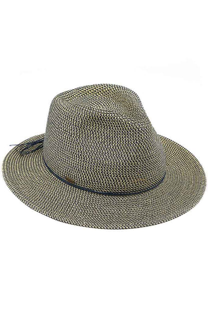 C.C Women's Lurex Paper Straw Panama Sun Hat