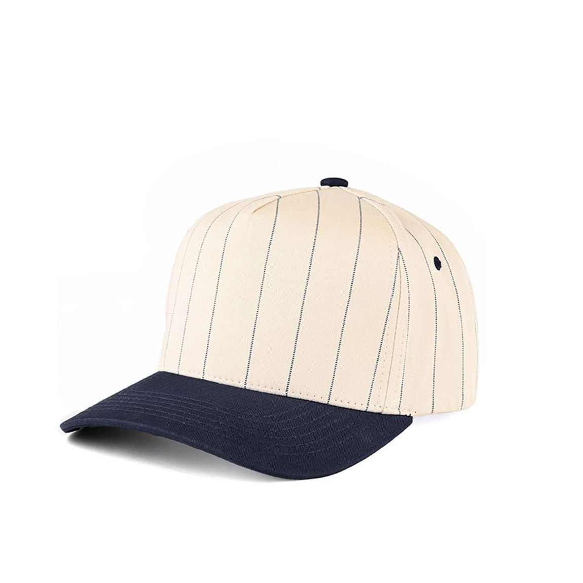 Navy CC Beanie Pinstripe Plain Two-Tone Trucker Hat Baseball Cap features a sleek pinstripe pattern paired with a modern two-tone design for a clean, versatile look. The classic trucker style provides breathable comfort and an adjustable fit for all-day casual wear.