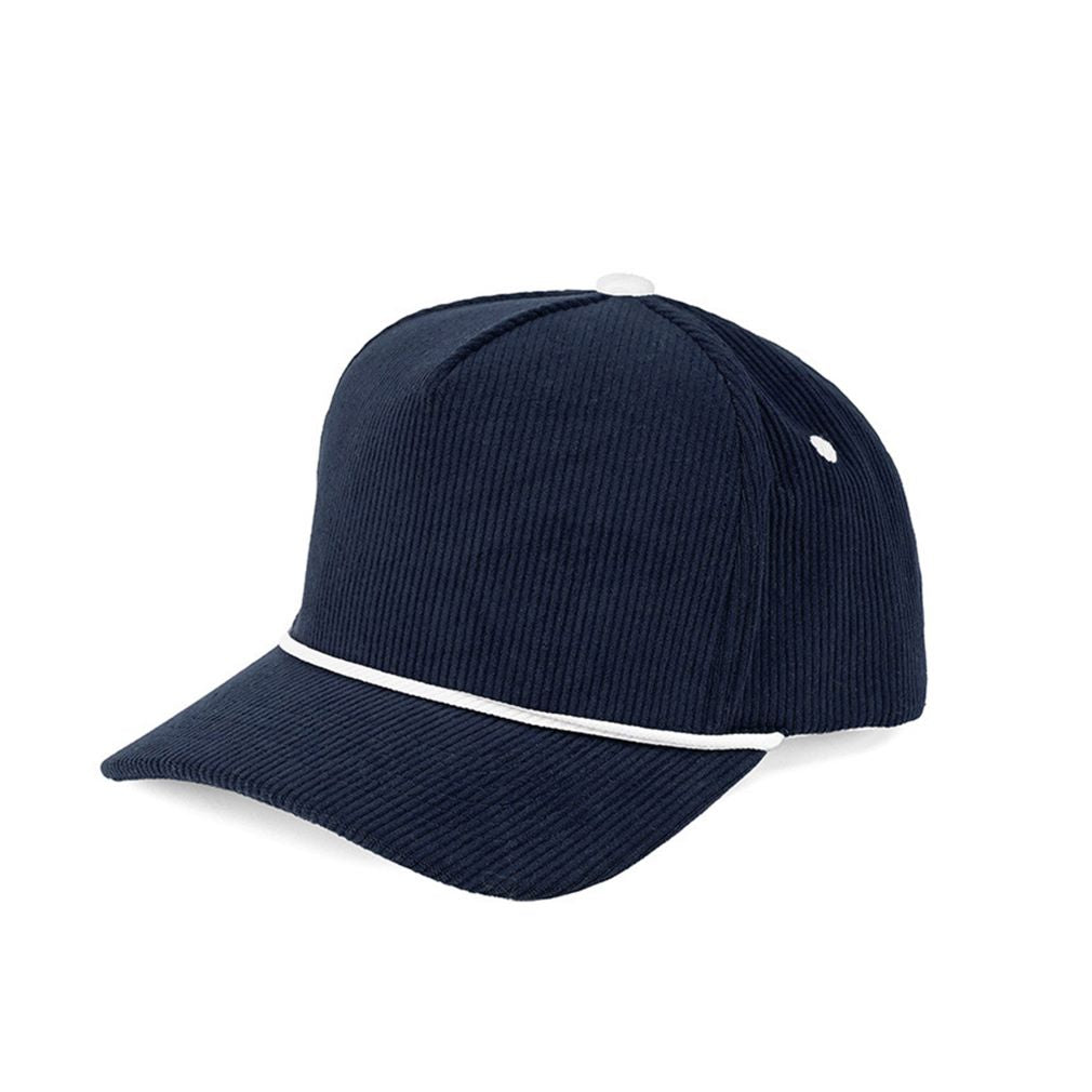 Navy Add timeless texture to your outfit with the C.C Solid Corduroy Snapback Trucker Cap, featuring a classic corduroy design and decorative rope detail for subtle style. Designed with an adjustable snapback closure and breathable mesh back, it offers a comfortable, customizable fit for everyday wear.