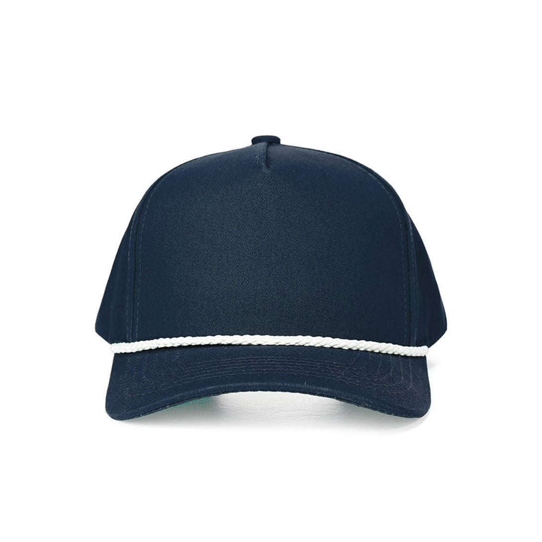 Navy CC Beanie Solid Trucker Hat Baseball Cap with Rope Point Detail features a clean, plain design accented by a classic rope detail for a timeless, laid-back look. The structured trucker style offers breathable comfort and an adjustable fit, making it perfect for everyday wear.