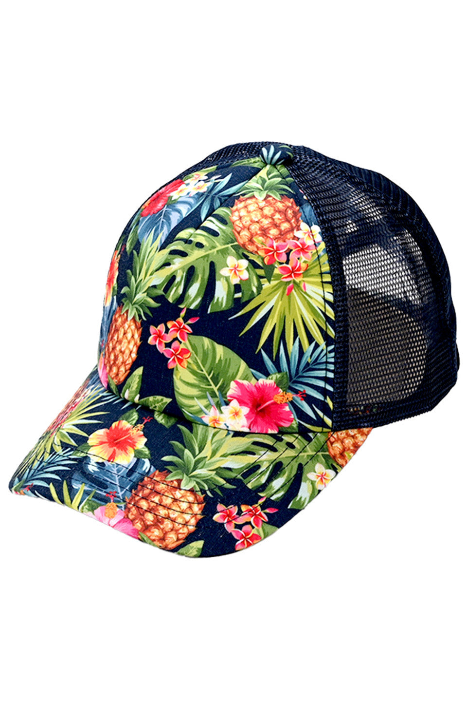 Navy-C.C Tropical Cross Band Mesh Back Trucker Cap is the perfect blend of style and functionality. The mesh back design provides ventilation, while the crossband adds a trendy touch. With its versatile design, this cap is perfect for any outdoor activity. Grab yours now and stay cool under the sun.