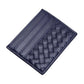 Navy Faux Leather Basket Weave Card Holder Wallet boasts a stylish basket weave design. Made from durable materials, it can securely hold multiple cards and cash while keeping a slim profile. Perfect for those looking for a sophisticated and functional accessory.