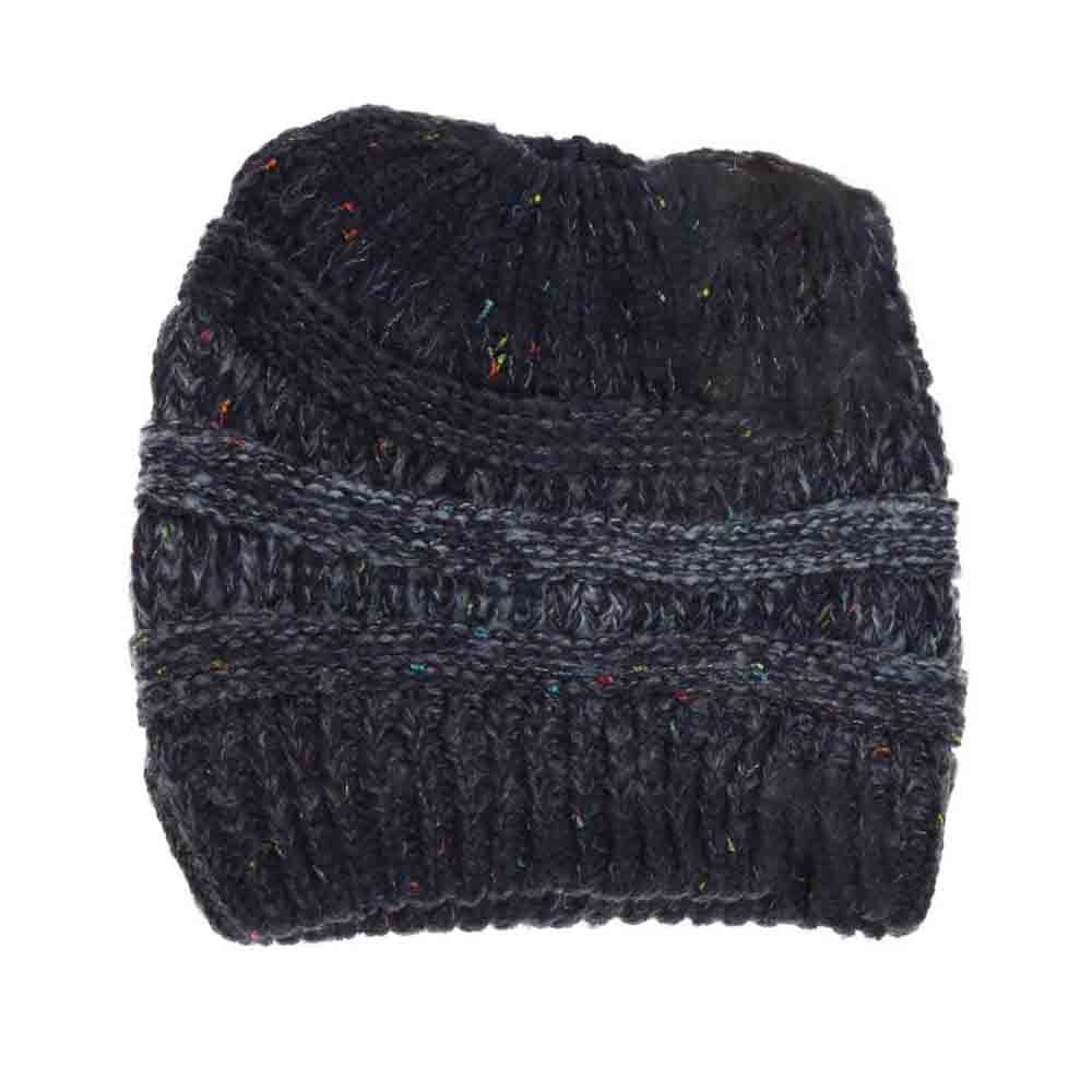 Navy Flecked Ombre CC Beanie Tail offers expert craftsmanship with its soft, flecked yarn that creates a subtle ombre effect. Designed to comfortably fit all head sizes, this beanie tail provides warmth while allowing the perfect ponytail or bun to peek through, combining practicality with style. Ideal for cooler days, it’s a functional accessory that seamlessly blends comfort with a modern, casual look. 