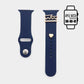 Navy Heart Pointed Apple Watch Silicone Band adds a touch of elegance and personality to your Apple Watch. The pointed design brings a unique and stylish element to your device. Made of durable silicone, it offers a comfortable and secure fit for all-day wear. Show off your individuality with this beautiful band.