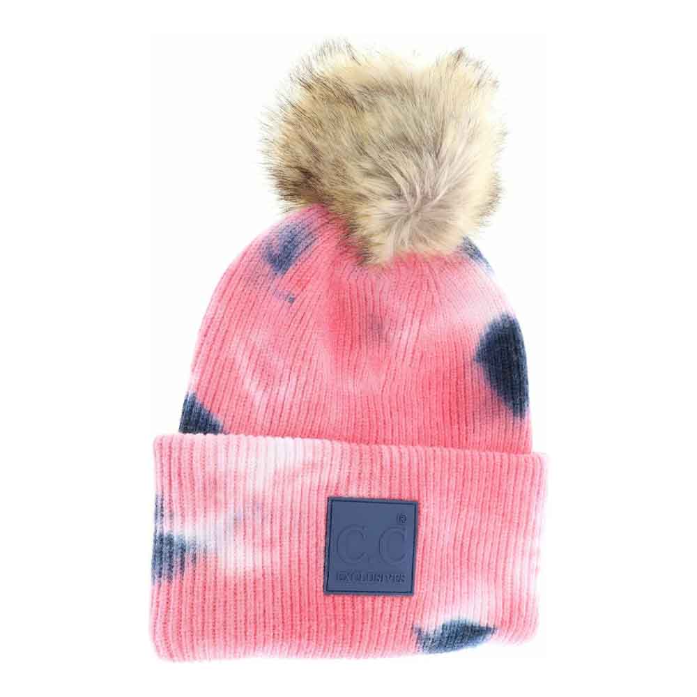 Navy-Pink-Tie Dye Fur Pom C.C Beanie seamlessly combines vibrant design with functional warmth. Expertly crafted, it features a unique tie-dye pattern and a luxurious fur pom that adds both texture and flair. Made from soft, stretchable materials, this beanie offers a comfortable, secure fit suitable for various head sizes. Ideal for cold weather, it elevates any winter wardrobe with its blend of fashion-forward style and practical insulation. 