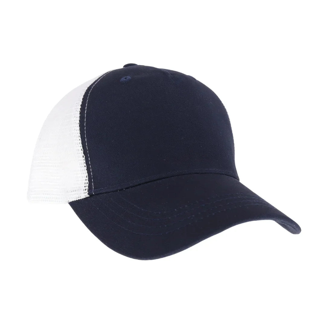 C.C Solid Color Trucker Cap - White/Navy - Trucker Cap
