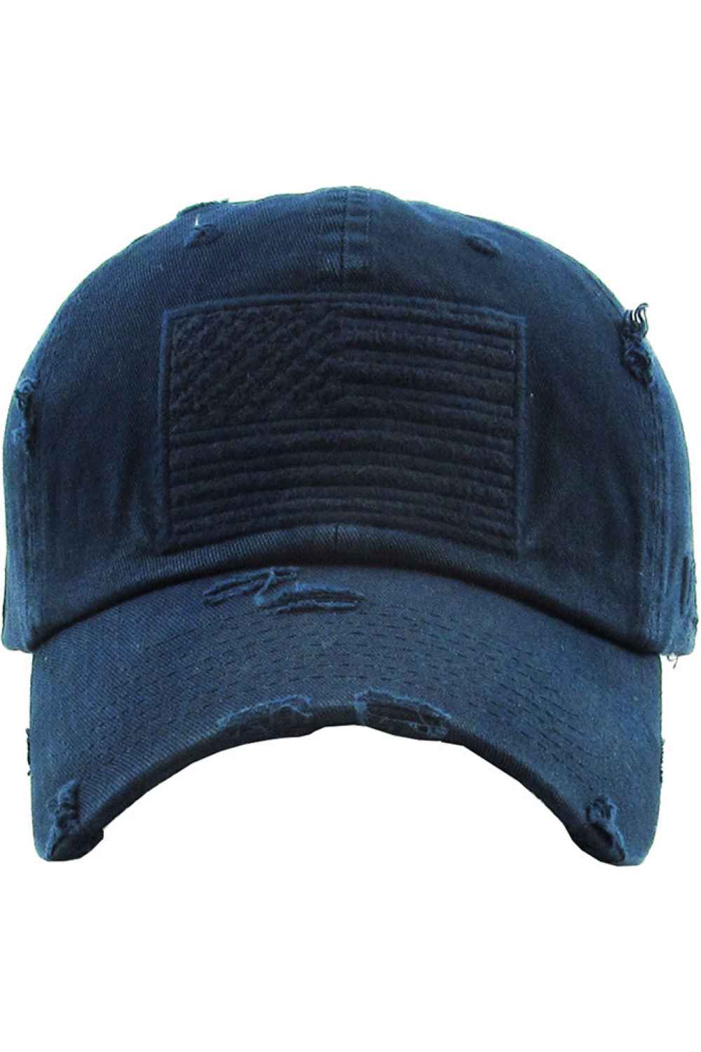 Navy Show off your patriotic style with this Unisex American Flag washed vintage distressed baseball cap, featuring a classic worn-in look and bold flag detail. Designed for comfort with an adjustable fit, this everyday cap is perfect for casual outings, outdoor activities, or laid-back weekends.