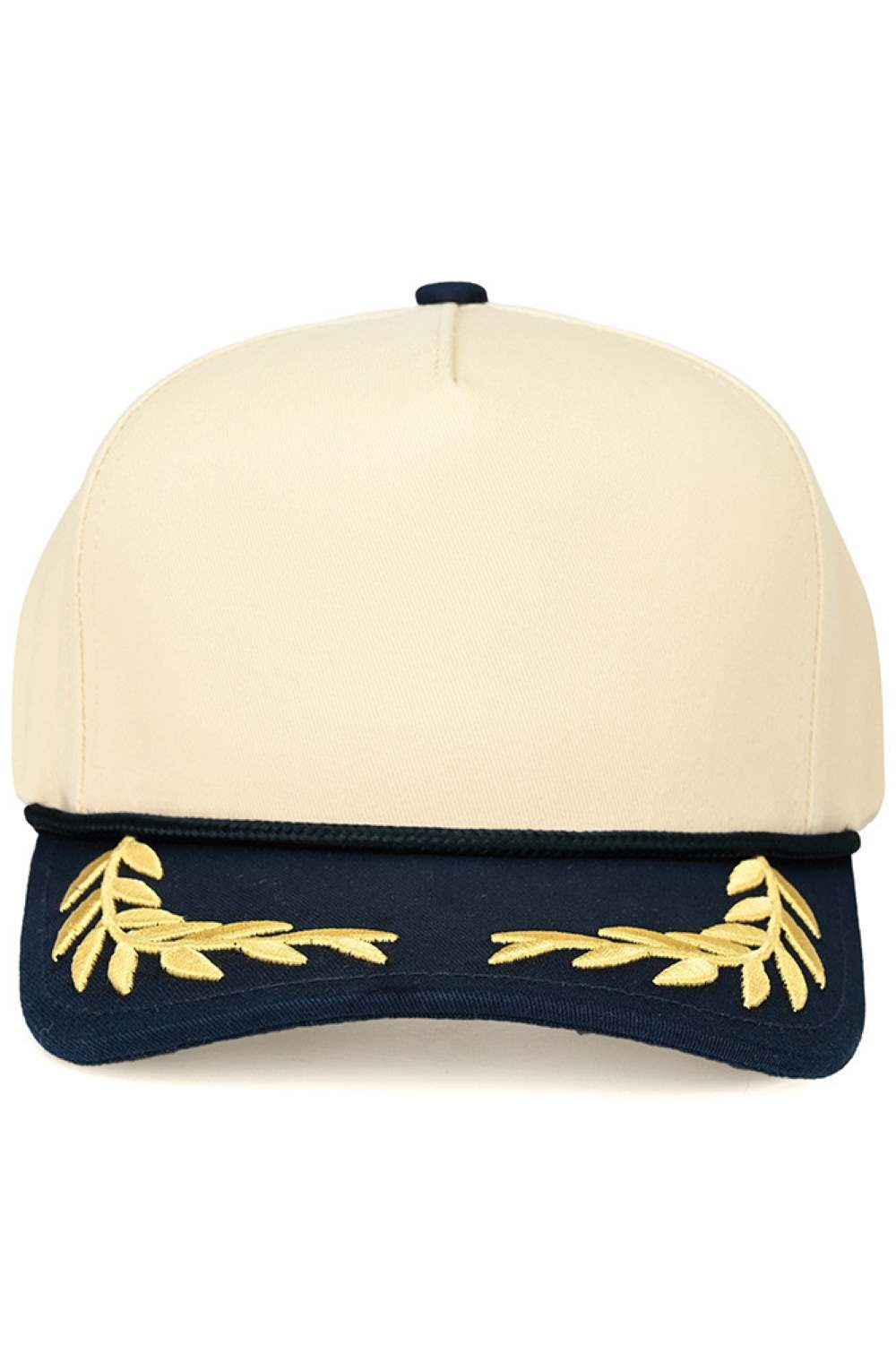 Navy Elevate your casual style with this C.C Gold Bay Leaf Two Tone Trucker Cap. Crafted from 100% cotton for breathability and comfort, this snapback cap features a classic trucker design with a rope-accented point detail and two-tone colorway. With a one-size-fits-all circumference of 22.5", it's the perfect accessory for everyday wear, outdoor adventures, or laid-back vibes. Made in Vietnam with quality construction, this versatile cap pairs effortlessly with any wardrobe.