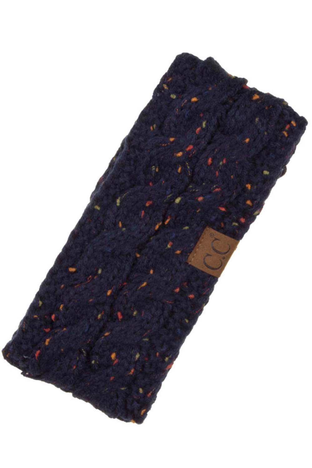 Navy Cozy up with the C.C Chunky Knit Confetti Sherpa Lined Headband, the perfect blend of warmth and style. Crafted from 100% acrylic, this headband features a chunky knit exterior with a soft sherpa lining for maximum comfort against your skin. The playful confetti pattern adds a fun pop of color to any winter outfit. One size fits most, making it an easy grab-and-go accessory for chilly days. Whether you're heading out for a quick errand or settling in for the season, this headband keeps you warm without