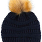 Navy Stay warm and cozy with this classic C.C Pom Pom Knit Beanie, crafted from 100% soft acrylic for all-day comfort. The ribbed knit design adds texture and durability, while the signature pom pom on top brings a playful touch to any winter outfit. One size fits most, making it the perfect accessory for everyone. Ideal for cold weather adventures or casual everyday wear.