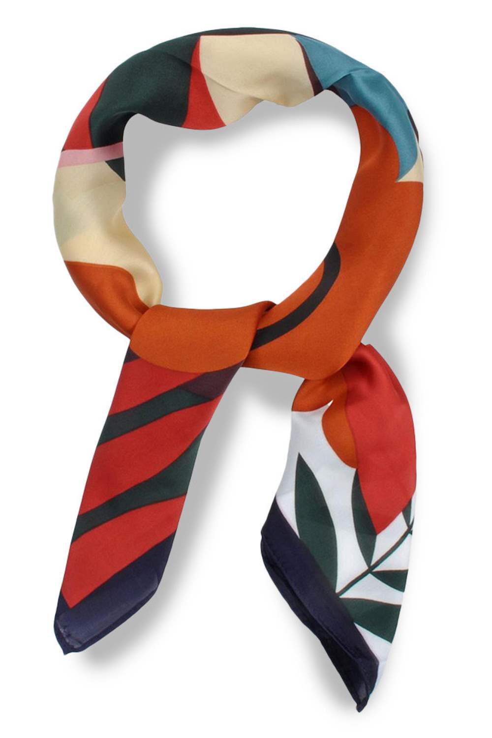 Navy Elevate your summer style with this charming floral illustrated print bandana scarf. Crafted from lightweight 100% polyester, it's perfect for warm weather wear tie it around your neck, head, or wrist for effortless versatility. The generous 27.5" x 27.5" square design offers endless styling possibilities. Whether you're heading to the beach, running errands, or adding a pop of color to your outfit, this breathable scarf keeps you cool and chic all season long.