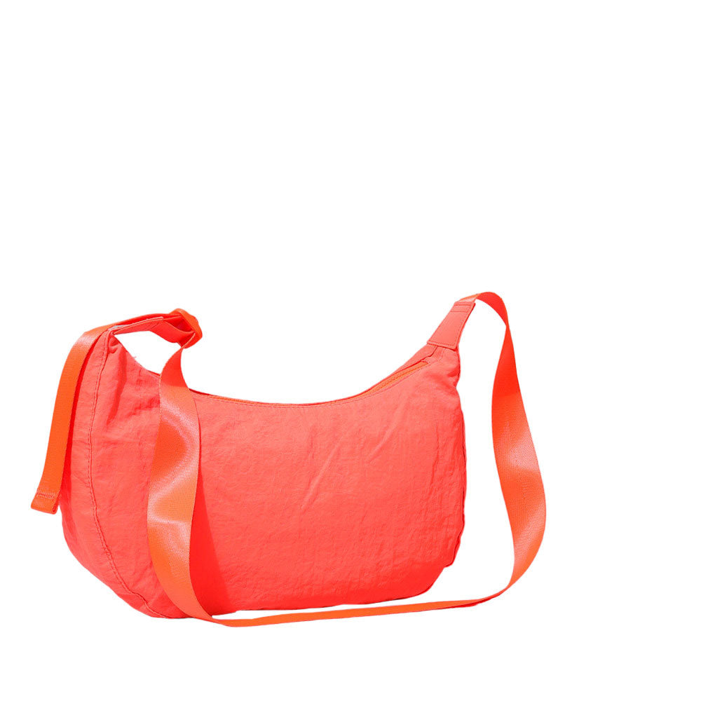 Neon Orange Solid Nylon Sling Bag Crossbody Bag, is perfect to carry all your handy items with ease. This handbag features a top zipper closure for security that makes your life easier and trendier. This is the perfect gift idea for a birthday, holiday, Christmas, anniversary, Valentine's Day, etc.
