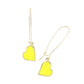 Neon Yellow  Druzy Heart Dangle Earrings add a touch of sparkle to any outfit. Handcrafted with druzy stone hearts, these earrings are lightweight and versatile, making them perfect for everyday wear or special occasions. Show your love with these stunning and unique earrings.