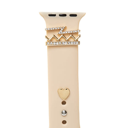 Neutral Heart Pointed Apple Watch Silicone Band adds a touch of elegance and personality to your Apple Watch. The pointed design brings a unique and stylish element to your device. Made of durable silicone, it offers a comfortable and secure fit for all-day wear. Show off your individuality with this beautiful band.
