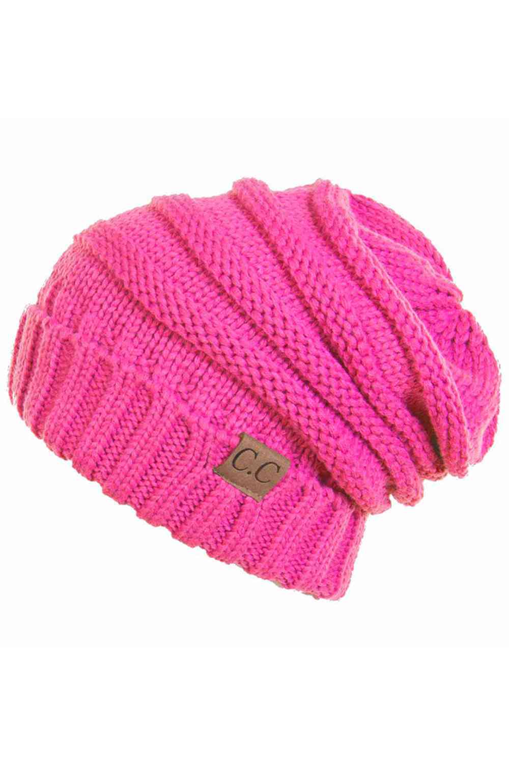 New Candy Pink Wrap yourself in warmth with this C.C Slouchy Knitted Beanie, crafted from 100% soft acrylic for ultimate comfort. The oversized silhouette and plush pom pom detail create a relaxed, on-trend look perfect for chilly days. Available in nine versatile colors—Beige, Berry, Dark Denim, Heather Gray, Ivory, Pistachio, Rose, Steel Blue, and Violet Purple—this beanie pairs effortlessly with any winter wardrobe. The ribbed knit construction ensures durability and a flattering fit.