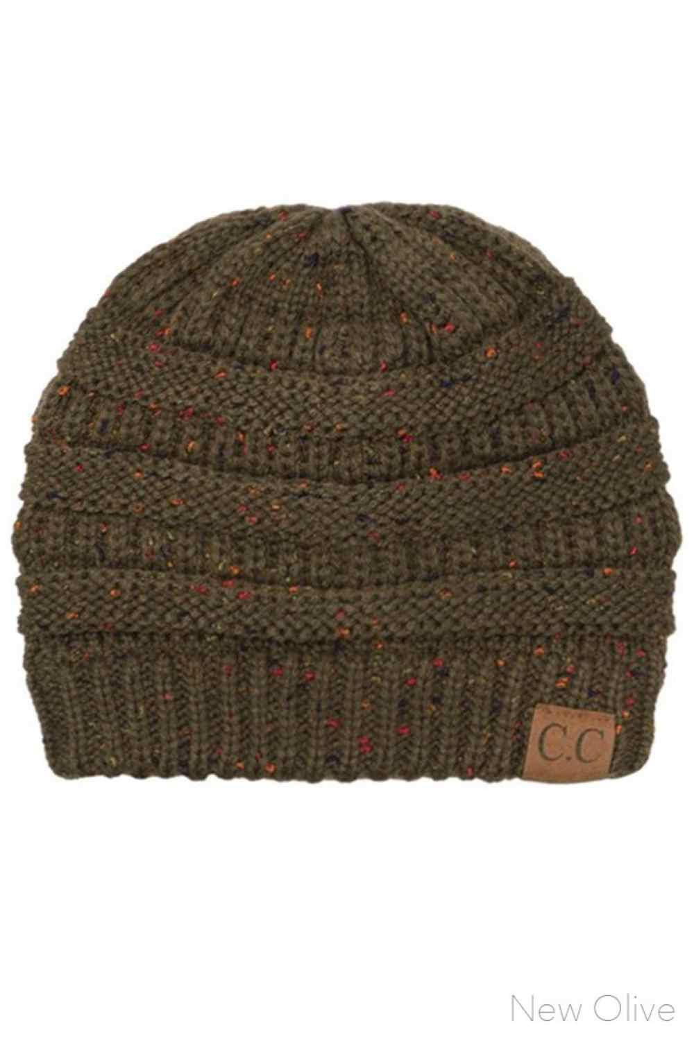 Olive Stay warm with timeless style in this C.C Confetti Cable Knit Beanie. Crafted from 100% soft acrylic, the classic cable knit texture provides excellent insulation while maintaining breathability for all-day comfort. The playful confetti detailing adds visual interest to this versatile essential. Lightweight yet durable, this beanie transitions seamlessly from casual outings to outdoor adventures, making it a reliable choice for any season.