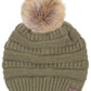 New Sage Stay warm and cozy with this classic C.C Pom Pom Knit Beanie, crafted from 100% soft acrylic for all-day comfort. The ribbed knit design adds texture and durability, while the signature pom pom on top brings a playful touch to any winter outfit. One size fits most, making it the perfect accessory for everyone. Ideal for cold weather adventures or casual everyday wear.