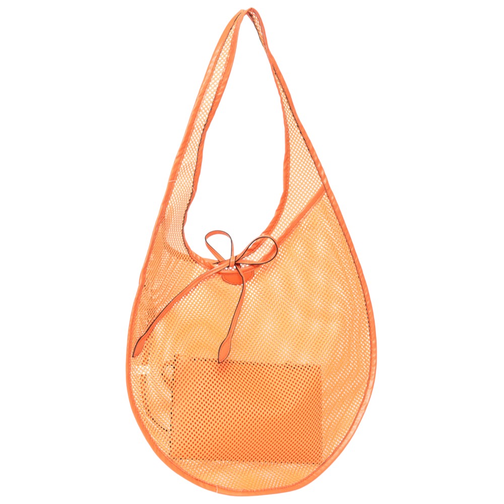 Orange Mesh Tote Bag is perfect for carrying all your essentials while also staying stylish. Made with durable and breathable mesh material, it is ideal for beach trips, picnics, and outdoor activities. Its lightweight design and spacious interior make it a must-have accessory for any adventure.