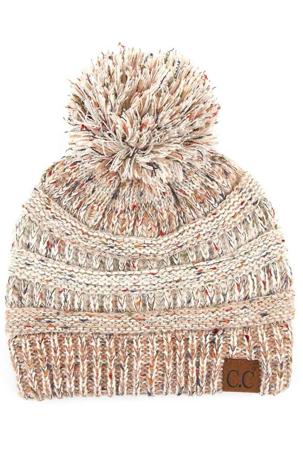 Oatmeal Wrap yourself in cozy style with the C.C Ombre Beanie with Pom Pom. Made from 100% soft acrylic, this lightweight knit delivers warmth without the weight, making it ideal for layering or standalone wear.