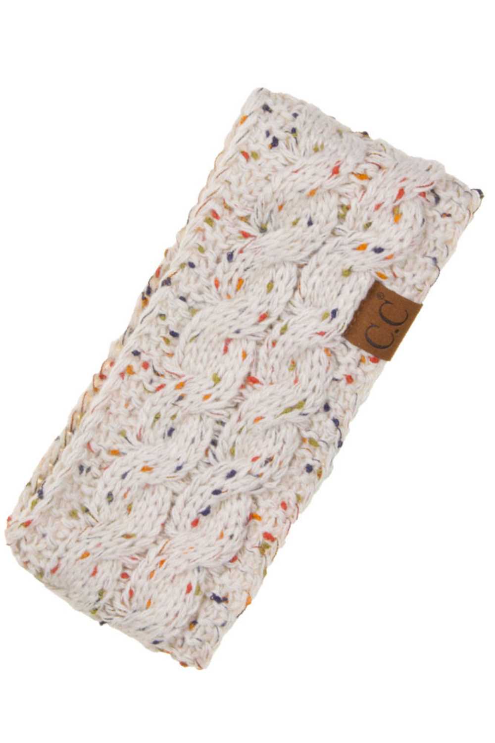 Oameal Cozy up with the C.C Chunky Knit Confetti Sherpa Lined Headband, the perfect blend of warmth and style. Crafted from 100% acrylic, this headband features a chunky knit exterior with a soft sherpa lining for maximum comfort against your skin. The playful confetti pattern adds a fun pop of color to any winter outfit. One size fits most, making it an easy grab-and-go accessory for chilly days. Whether you're heading out for a quick errand or settling in for the season, this headband keeps you warm witho