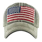 Olive Green American USA Flag Vintage Baseball Cap; Show your patriotic side with this cute patriotic  USA flag style American Flag baseball cap. Perfect to keep the sun out of your eyes, and to pull your hair back during exercises such as walking, running, biking, hiking, and more! Adjustable Velcro strap gives you the perfect fit.