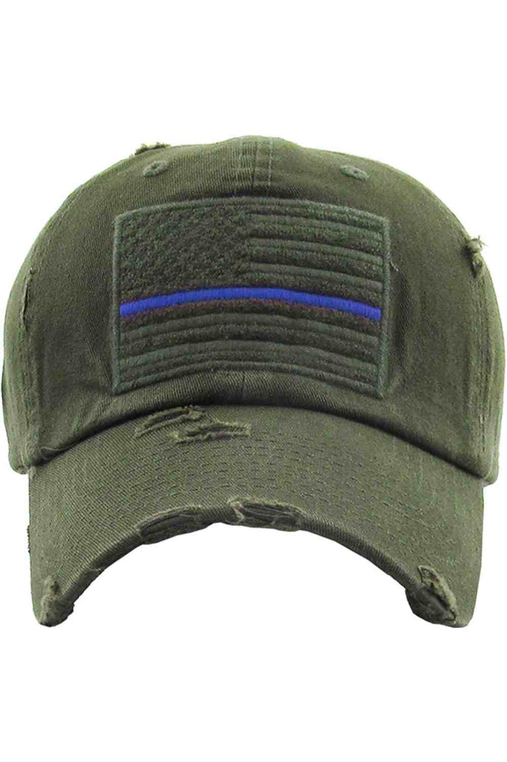 Olive Blue Show off your patriotic style with this Unisex American Flag washed vintage distressed baseball cap, featuring a classic worn-in look and bold flag detail. Designed for comfort with an adjustable fit, this everyday cap is perfect for casual outings, outdoor activities, or laid-back weekends.