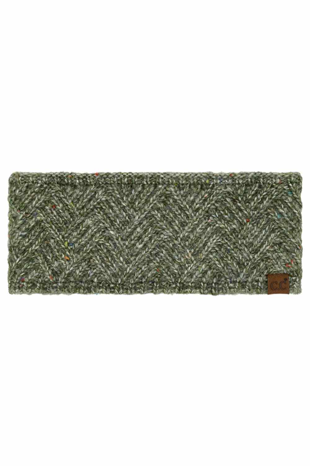 Olive Stay warm and stylish with this C.C Criss Cross Confetti Headwrap Winter Headband. Crafted from a premium blend of 66% recycled polyester, 24% acrylic, 5% wool, and 5% nylon, this headwrap offers cozy comfort while supporting sustainable fashion. The eye-catching criss cross confetti pattern adds a playful touch to any winter outfit. One size fits most, making it an easy grab-and-go accessory for chilly days.