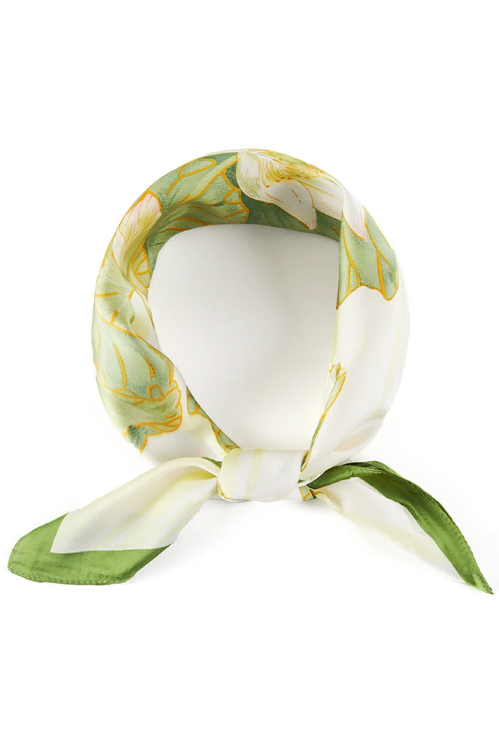 Olive Elevate your accessory game with this versatile Flower Pattern Print Bandana Scarf. Crafted from 100% lightweight polyester, it features a beautiful floral design that complements any season and style. The silky-smooth fabric drapes elegantly, making it perfect for wearing around your neck, tying in your hair, or styling as a headwrap. At 27.5" x 27.5", it offers the ideal size for endless styling possibilities. Whether you're dressing up a casual outfit or adding a pop of color to your look, this all