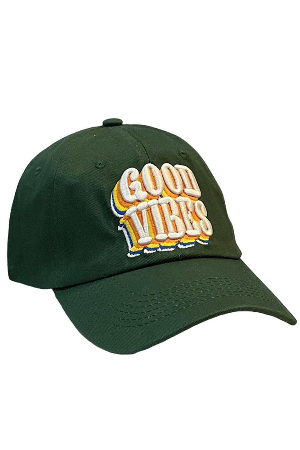 Olive Spread positive energy wherever you go with this GOOD VIBES Baseball Cap, designed to add a cheerful, laid-back touch to your outfit. Featuring a classic curved brim and comfortable fit, it’s perfect for everyday wear and effortless style.
