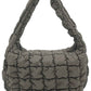 Olive Compact quilted bag crafted from durable 100% polyester with a timeless solid design. Measuring 8.7" x 11.8" x 3.15", it's the perfect size for everyday essentials, travel accessories, or as a versatile organizer. The quilted texture adds visual interest and subtle structure. Ideal for on-the-go convenience with a sleek, minimalist aesthetic that pairs effortlessly with any outfit.