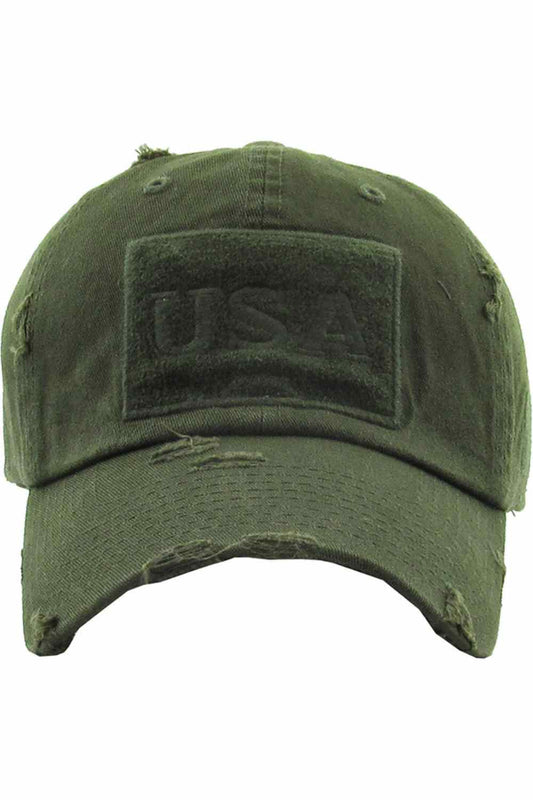Olive Add rugged style to your everyday look with the USA Tactical vintage baseball cap, featuring a distressed finish and bold embroidered design for a classic military-inspired vibe. Comfortable and adjustable for all-day wear, this durable cap is perfect for outdoor activities, travel, or casual street style.