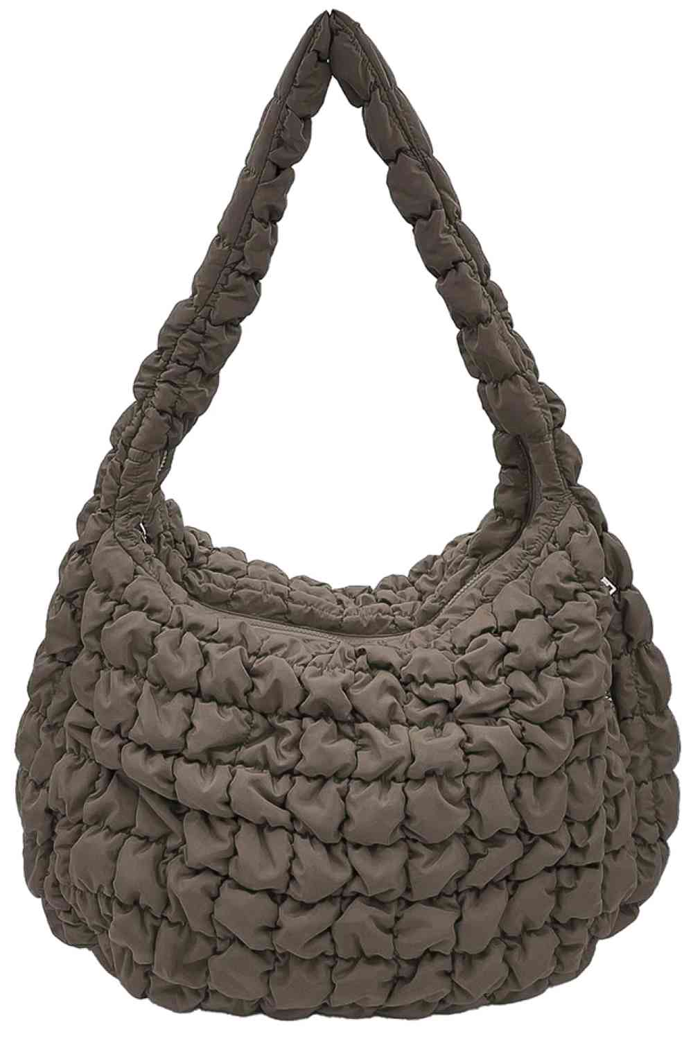 Olive Carry your essentials in style with this Large Quilted Solid Bag. Crafted from durable 100% polyester with a classic quilted design, it offers a sleek, versatile look that complements any outfit. The adjustable sling strap allows for comfortable crossbody wear, making it perfect for everyday errands, travel, or casual outings.