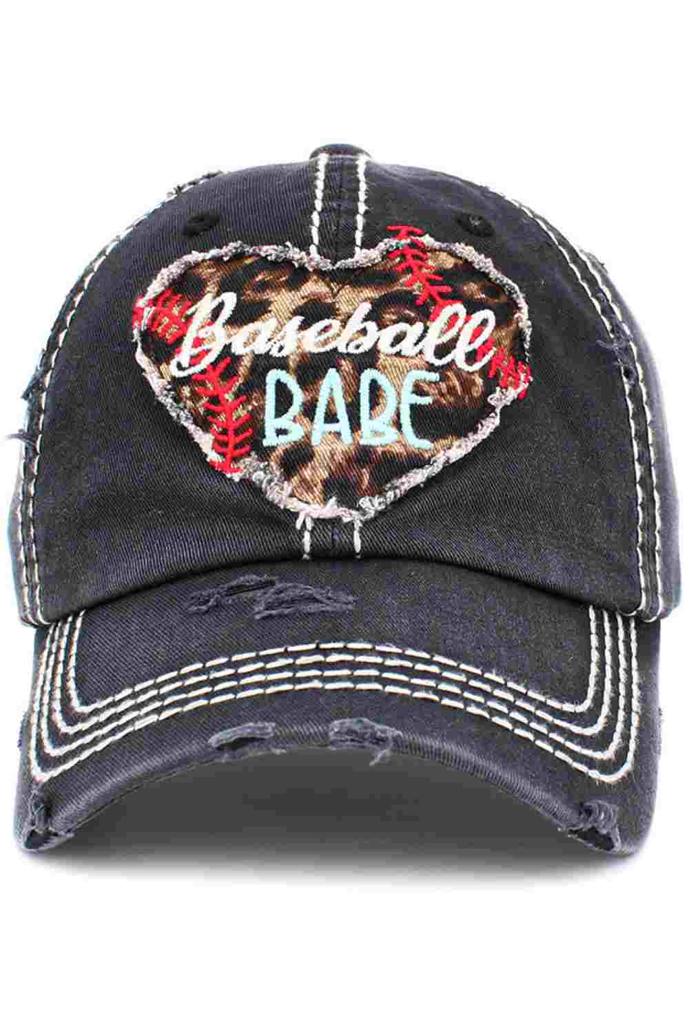 Onyx Bring sporty charm to your everyday look with the Baseball Babe vintage baseball cap, featuring a classic distressed finish and playful embroidered design. Comfortable and adjustable for all-day wear, this casual cap is perfect for game days, errands, or relaxed weekend outings.