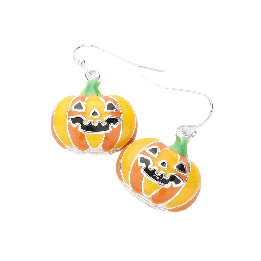 Orange 3D Enamel Metal Pumpkin Dangle Earrings, are fun handcrafted jewelry that fits your lifestyle, adding a pop of pretty color. This pretty & tiny earring will surely bring a smile to one's face as a gift. This is the perfect gift for Halloween, especially for your friends, family, and the people you love and care about.