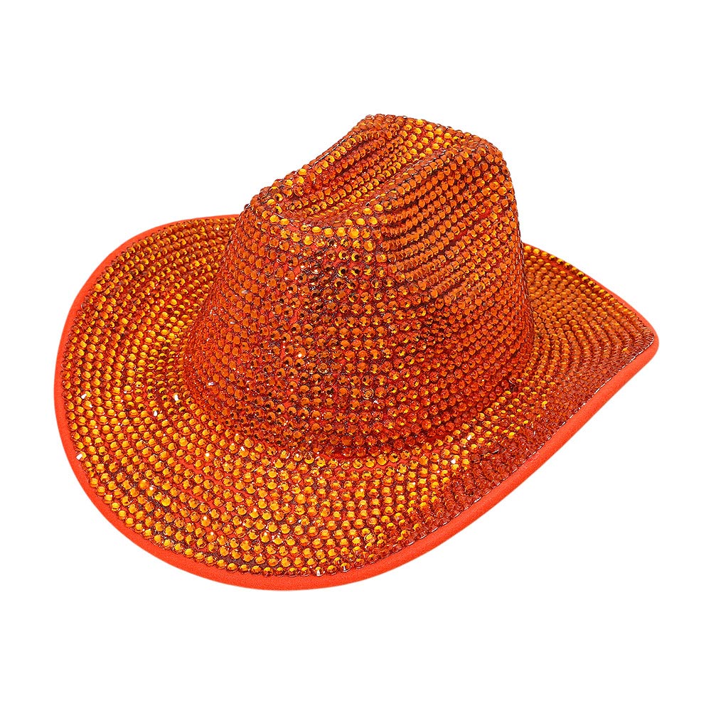 Orange Bling Studded Fedora Hat is the perfect accessory for adding a touch of glamour to any outfit. With its stunning studded design, this hat is sure to make a statement. Made with high-quality materials, it offers both style and durability. Elevate your fashion game with this must-have piece.
