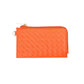 Faux Leather Basket Weave Flat Card Holder Wallet with Wristlet - Orange - Wallets