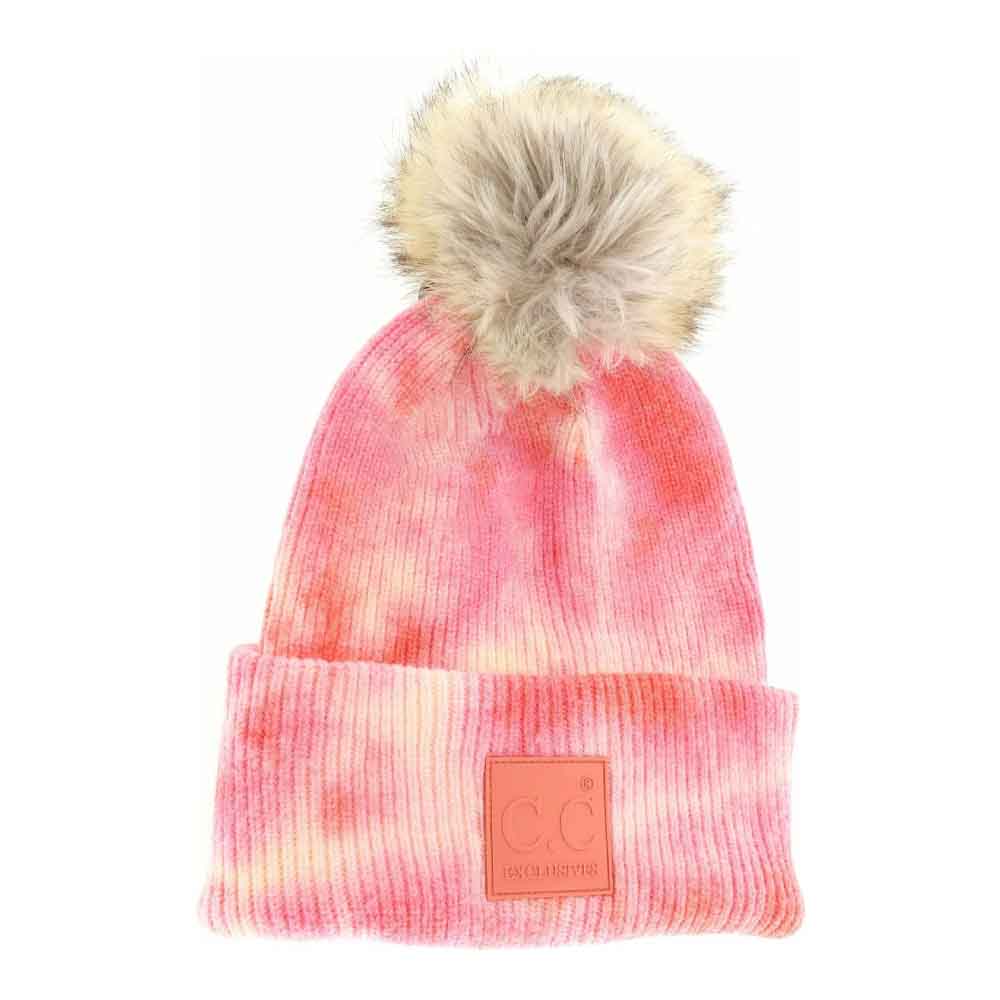 Orange-Peach Tie Dye Fur Pom C.C Beanie seamlessly combines vibrant design with functional warmth. Expertly crafted, it features a unique tie-dye pattern and a luxurious fur pom that adds both texture and flair. Made from soft, stretchable materials, this beanie offers a comfortable, secure fit suitable for various head sizes. Ideal for cold weather, it elevates any winter wardrobe with its blend of fashion-forward style and practical insulation. 