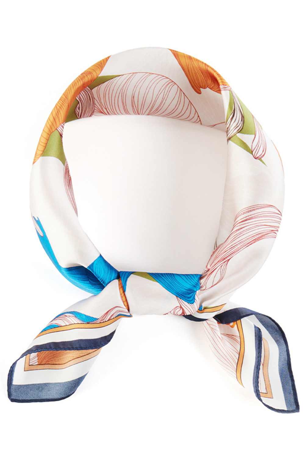 Orange Elevate your accessory game with this stunning bandana scarf featuring a bold floral pattern print. Crafted from 100% polyester, this lightweight, silky fabric drapes beautifully and feels luxuriously soft against your skin. The generous 27.5" x 27.5" square size offers versatile styling options wear it as a headscarf, neck wrap, or tie it to your bag for an instant style boost. Perfect for all seasons, this easy-care piece transitions seamlessly from casual to chic. Whether you're looking to add a p