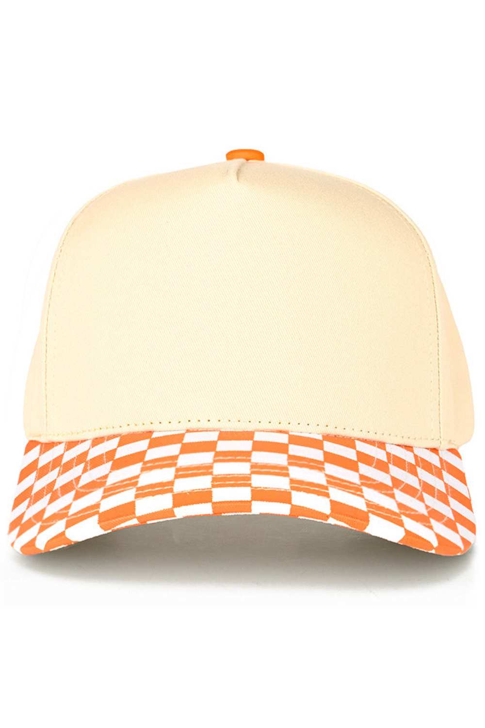 Orange Classic checkboard pattern meets modern style with this two-tone canvas trucker hat from C.C. Crafted from 100% cotton for breathable comfort, this snapback design offers a one-size-fits-all fit with a 22.5" circumference. The structured canvas construction and contrasting color blocking create an effortlessly cool look perfect for casual outings, outdoor adventures, or everyday wear. Adjustable snapback closure ensures a secure, customizable fit for all head sizes. Made in Vietnam with quality craft