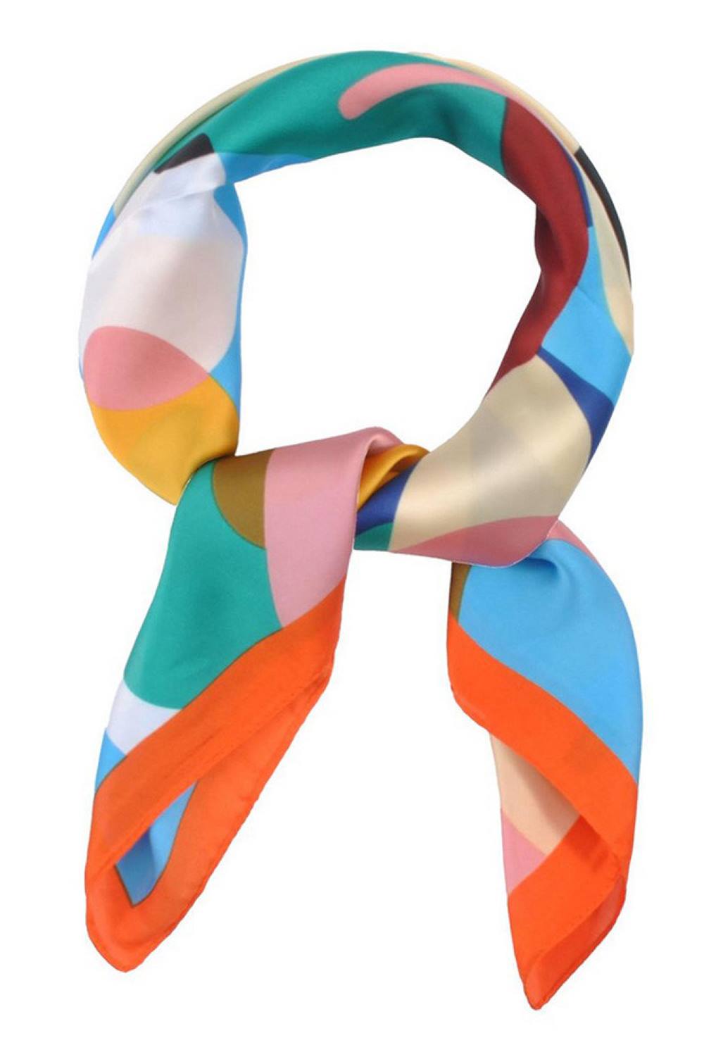 Orange Elevate your summer style with this charming floral illustrated print bandana scarf. Crafted from lightweight 100% polyester, it's perfect for warm weather wear tie it around your neck, head, or wrist for effortless versatility. The generous 27.5" x 27.5" square design offers endless styling possibilities. Whether you're heading to the beach, running errands, or adding a pop of color to your outfit, this breathable scarf keeps you cool and chic all season long.