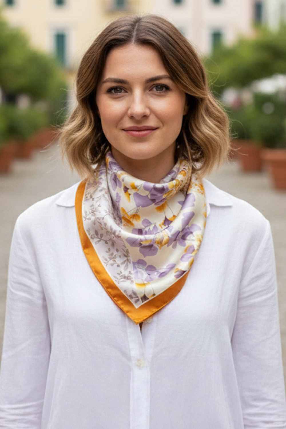 Orange Elevate your accessory game with this versatile bandana scarf featuring a vibrant multi-floral pattern. Crafted from 100% lightweight polyester with a silky finish, it drapes beautifully and feels luxuriously soft against your skin. The generous 27.5" x 27.5" square size offers endless styling possibilities wear it as a headscarf, neck wrap, or tie it to your bag for a pop of color. Perfect for all seasons, this easy-care piece transitions seamlessly from casual to chic. Whether you're protecting you