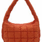 Orange Compact quilted bag crafted from durable 100% polyester with a timeless solid design. Measuring 8.7" x 11.8" x 3.15", it's the perfect size for everyday essentials, travel accessories, or as a versatile organizer. The quilted texture adds visual interest and subtle structure. Ideal for on-the-go convenience with a sleek, minimalist aesthetic that pairs effortlessly with any outfit.