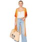 Orange Two Tone Lurex Kimono Poncho is a versatile and stylish addition to any wardrobe. Made with a unique Lurex fabric, it adds a touch of shimmer to your outfit. Its kimono design offers a comfortable and flattering fit, making it suitable for any body type. Perfect for adding a pop of color and sparkle to your outfit. 