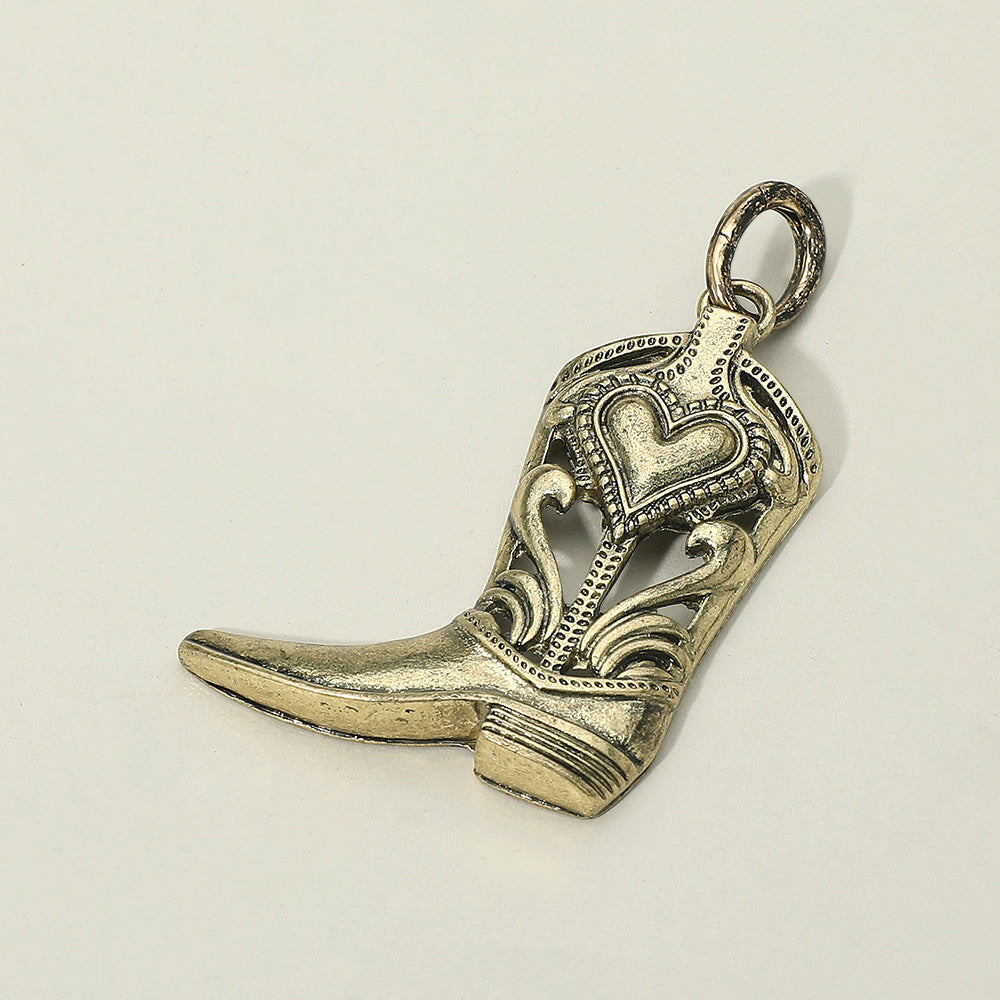 Madeline Love Antique Gold Western Cowboy Boot Pendant Charm - Pendant Sets