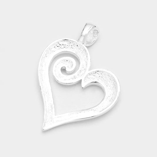 Metal Heart Pendant Set