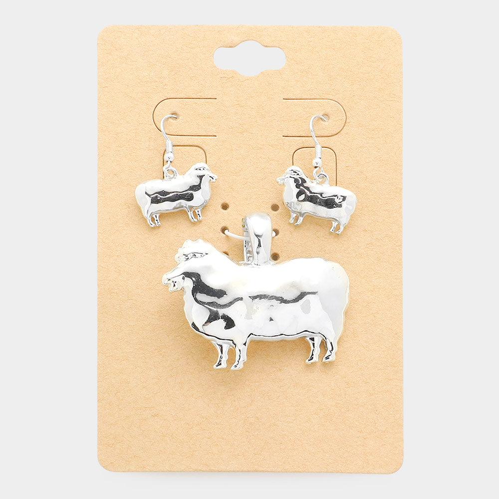 Madeline Love Silver Sheep Magnetic Pendant Set - Pendant Sets