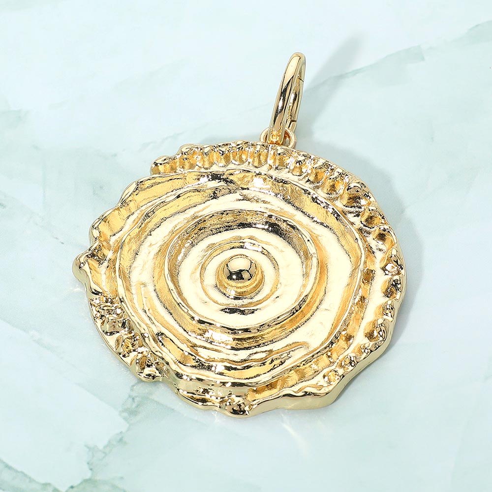 Madeline Love Gold Organic Textured Metal Spiral Pendant Charm - Pendant Sets