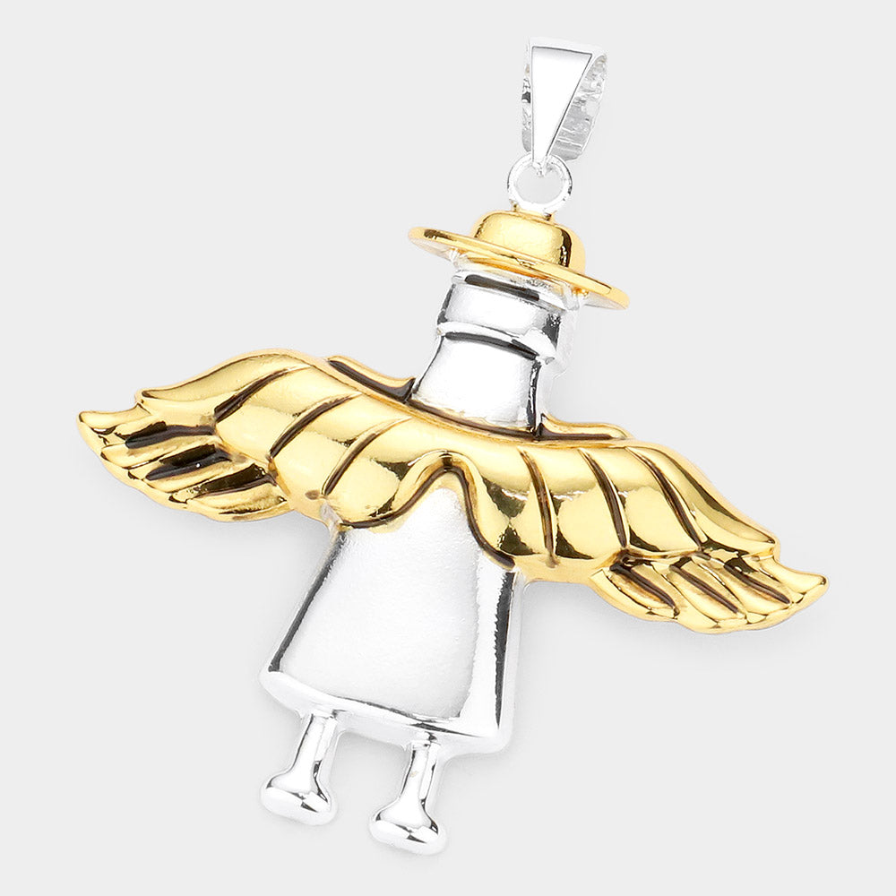 Madeline Love Two Tone Metal Angel Pendant - Pendant Sets