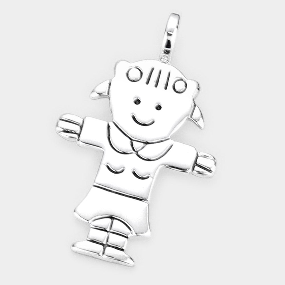 Madeline Love Silver Metal Girl Pendant - Pendant Sets